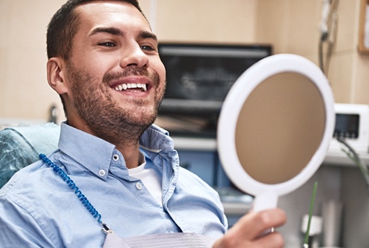 Smiling man at dentist’s office