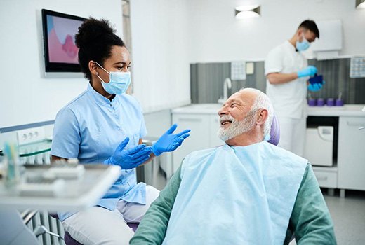 Man smiling in dental chair
