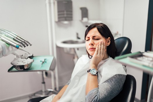 A woman with a toothache