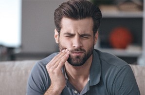 A man experiencing a toothache